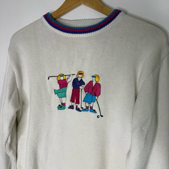 Van Heusen For Her Vintage Ladies Golf Crew Neck Sweater Size Small - Picture 9 of 9
